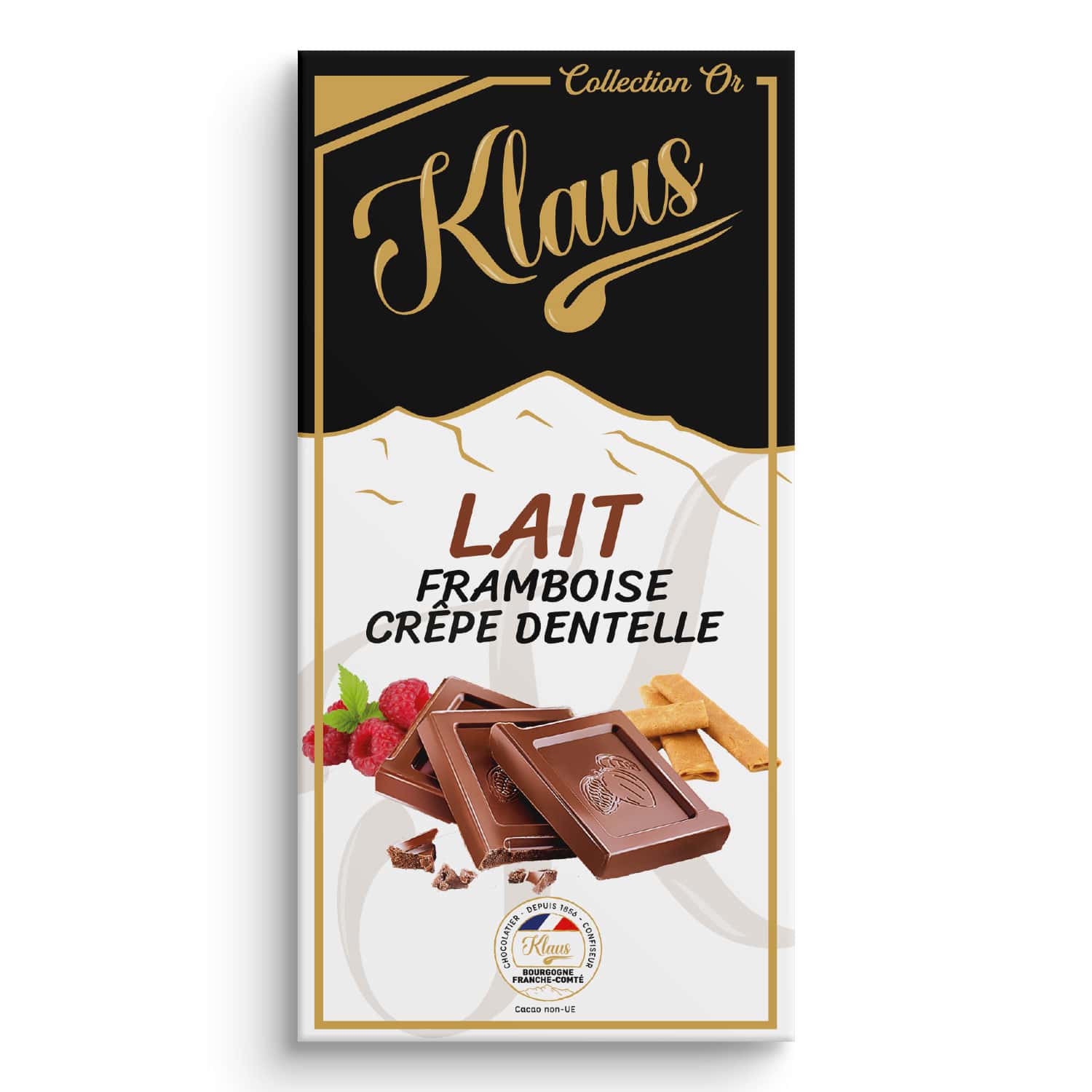 Шоколад молочный Klaus с малиной и печеньем 100г