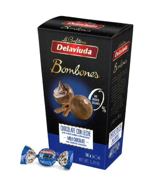 Шоколадные конфеты Delaviuda из молочного шоколада БЕЗ САХАРА 150г