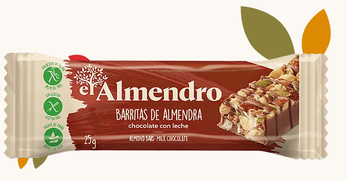 Ореховый батончик из миндаля и фундука с молочным шоколадом 25 гр.