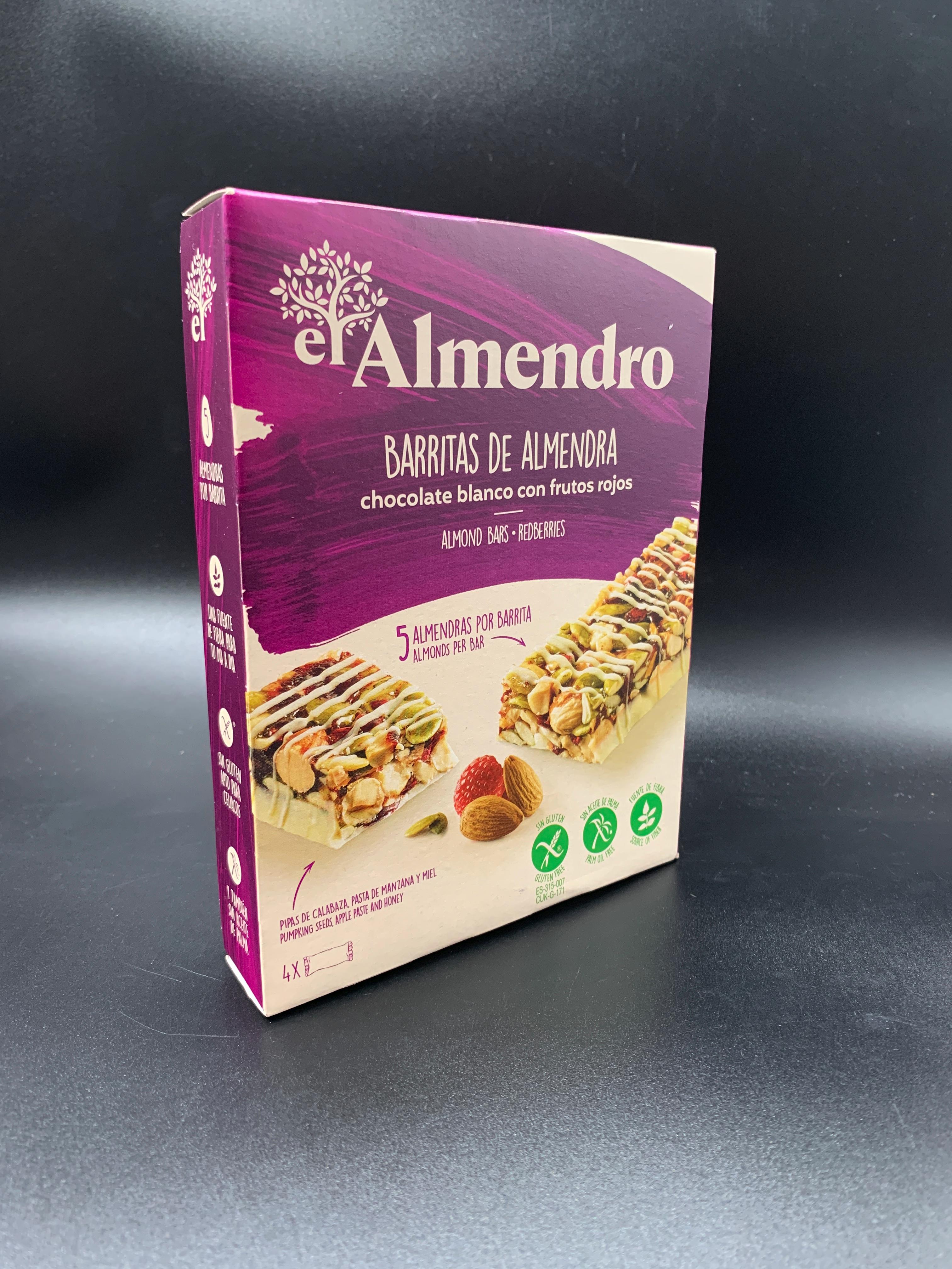 Ореховый батончик El Almendro из миндаля и фундука с белым шоколадом и красными ягодами 100г