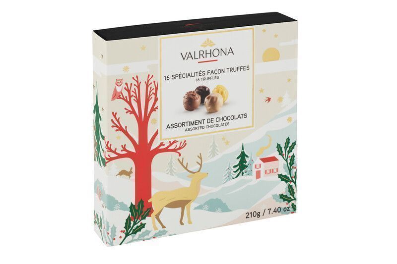 Конфеты шоколадные Valrhona ассорти "Christmas" трюфели 210 г