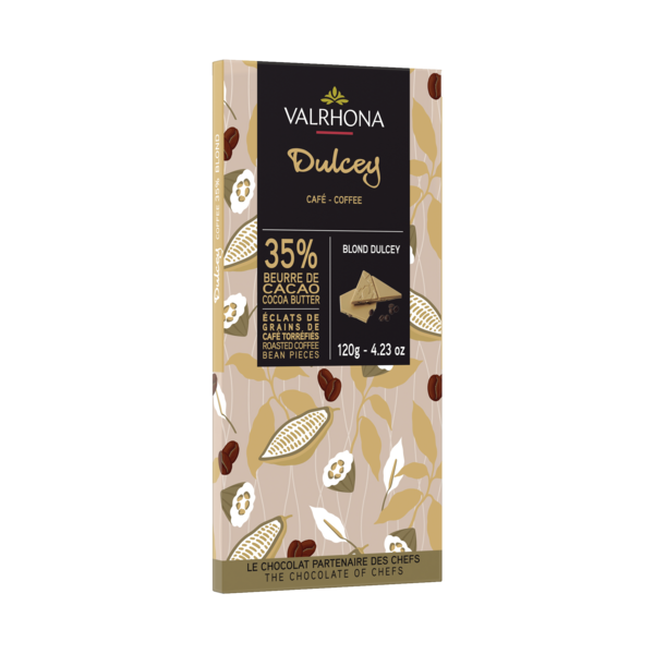 Шоколад Valrhona "Dulcey" 35% с кофе плитка 120 гр.