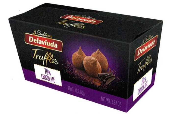 Шоколадные конфеты Delaviuda трюфели 70%, 80 гр