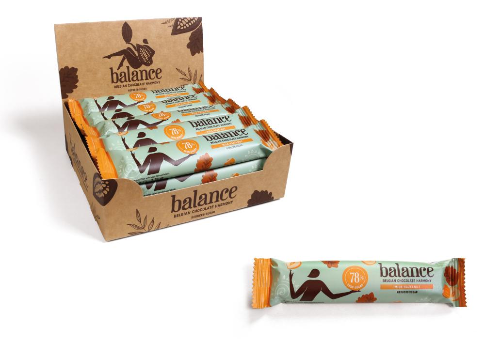 Батончик из молочного шоколада с фундуком без сахара Balance 35 гр.