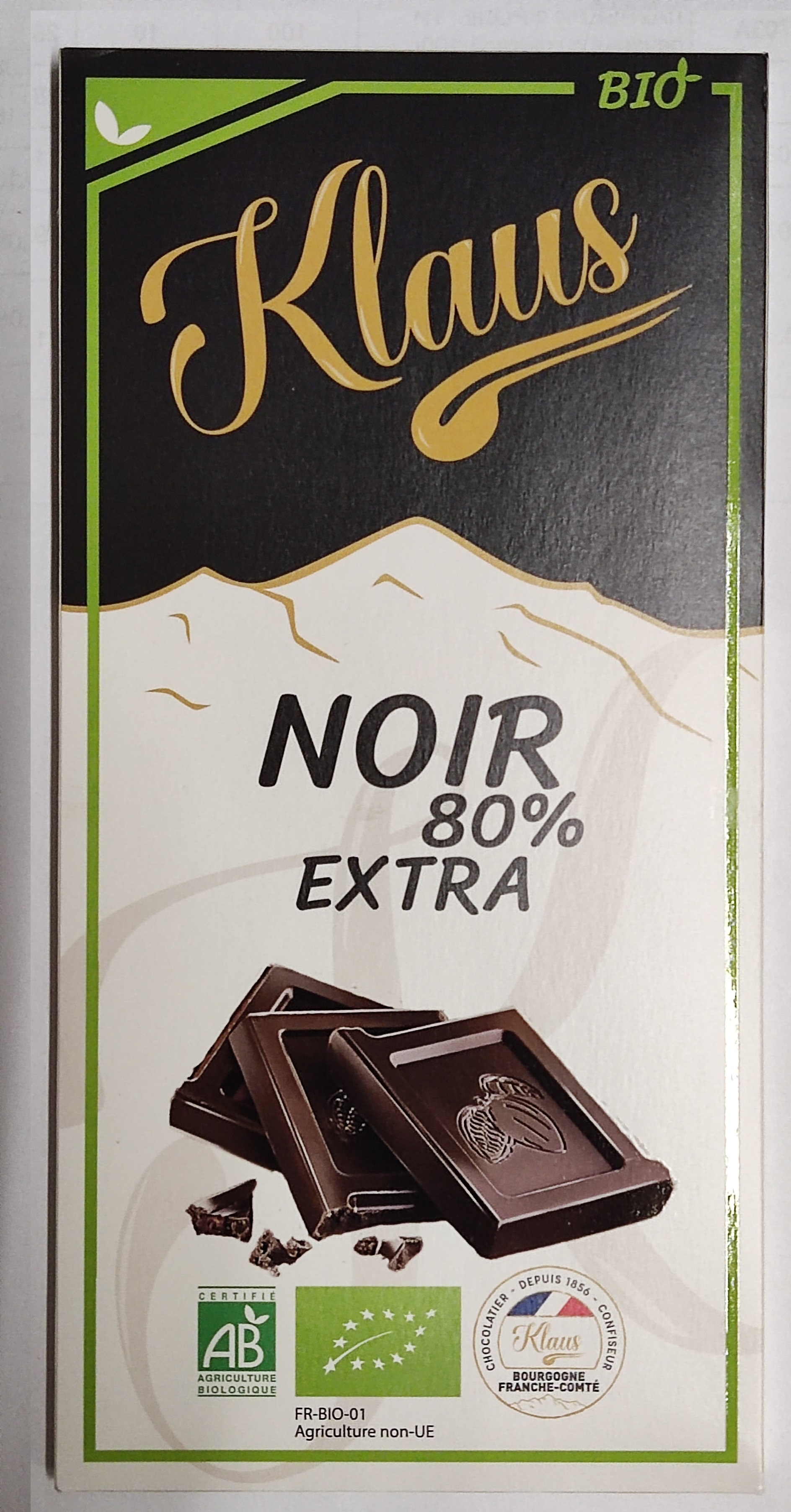 Шоколад Klaus горький 80% какао из Перу 100г