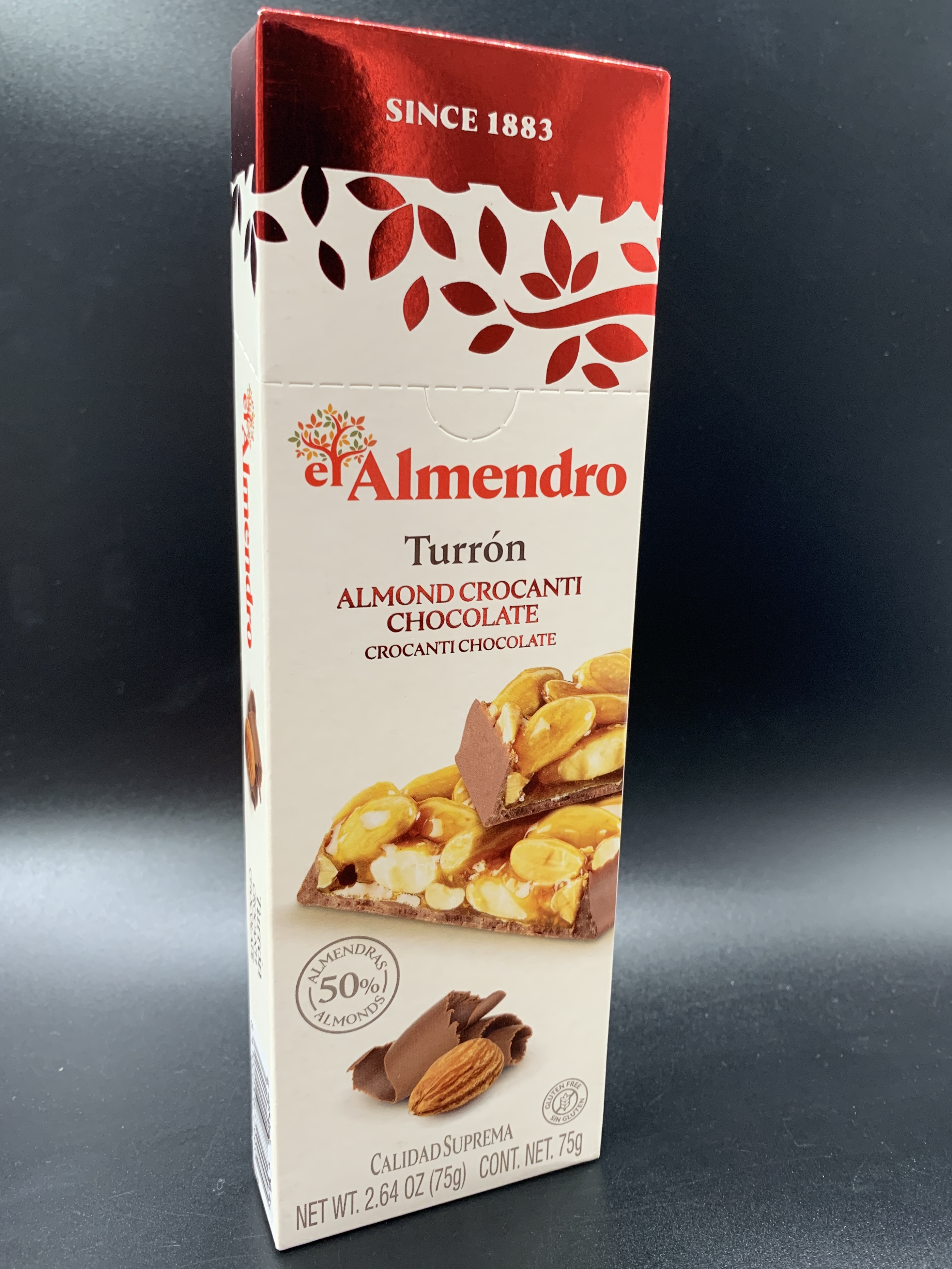 El Almendro Хрустящий миндальный туррон с шоколадом 75г