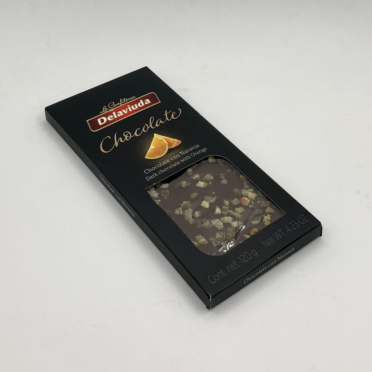 Горький шоколад Delaviuda с апельсиновыми цукатами120 г