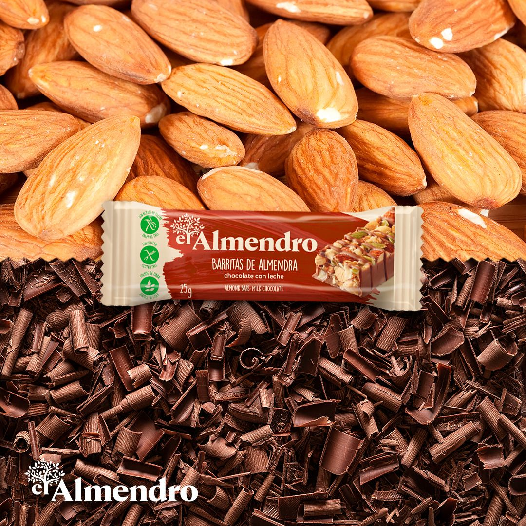 Ореховый батончик El Almendro из миндаля и фундука с молочным шоколадом 100г