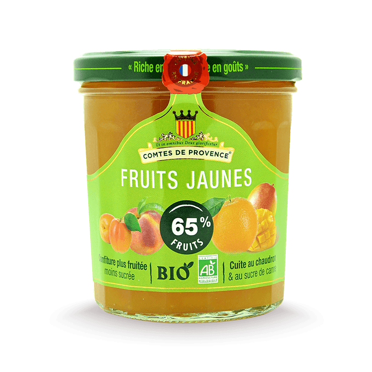 Джем Les Comtes de Provence органик из желтых фруктов (абрикос, персик, манго, апельсин) 350г