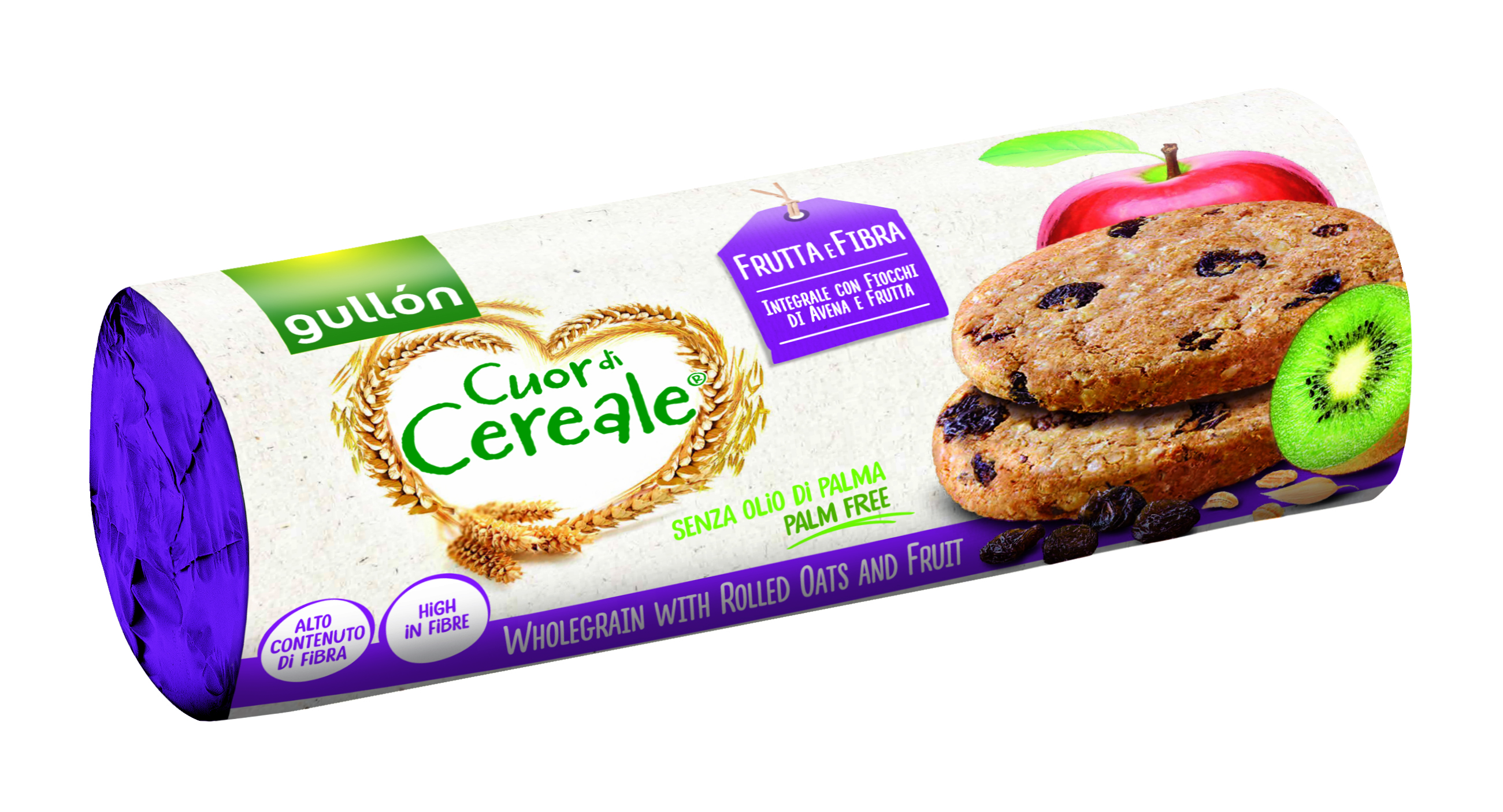 Печенье Cuor di Cereale c овсяными хлопьями и кусочками фруктов 