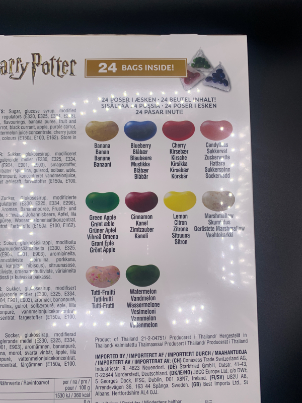 Драже жевательное "Jelly Belly" Harry Potter ассорти 190г рождественский календарь