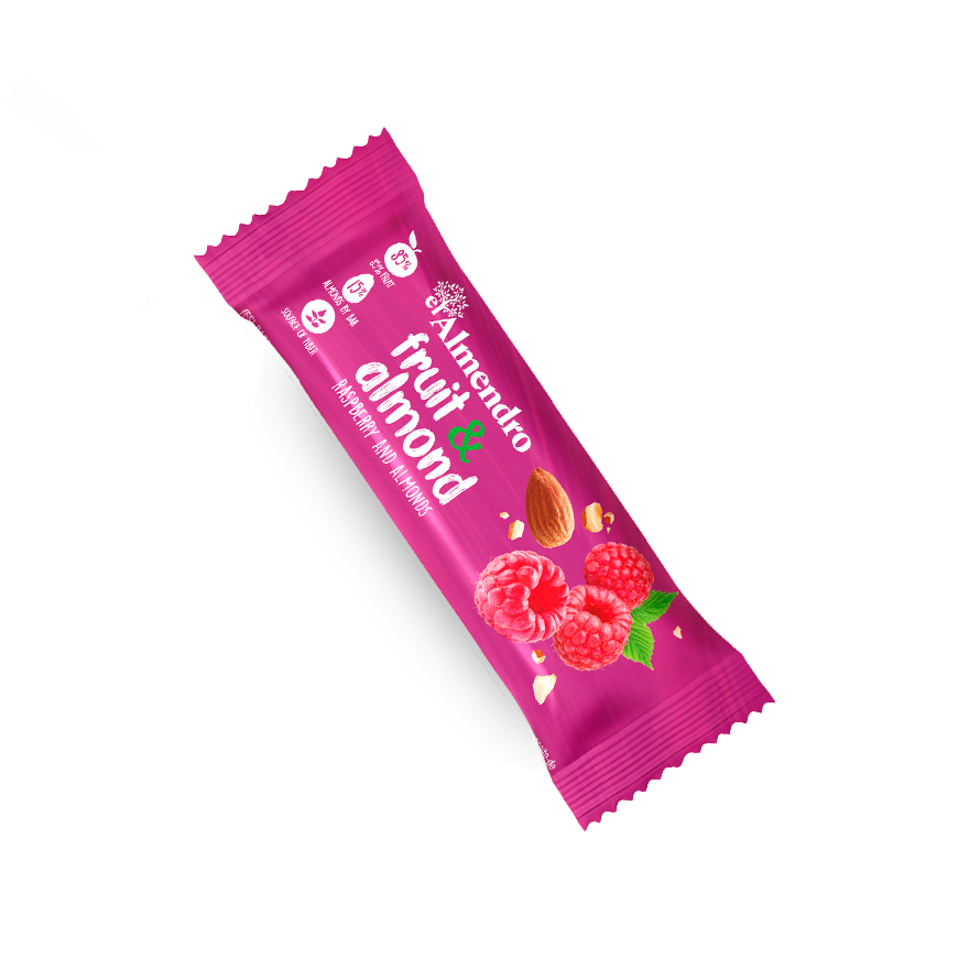 Фруктовый батончик El Almendro с миндалем и малиной 140 гр.