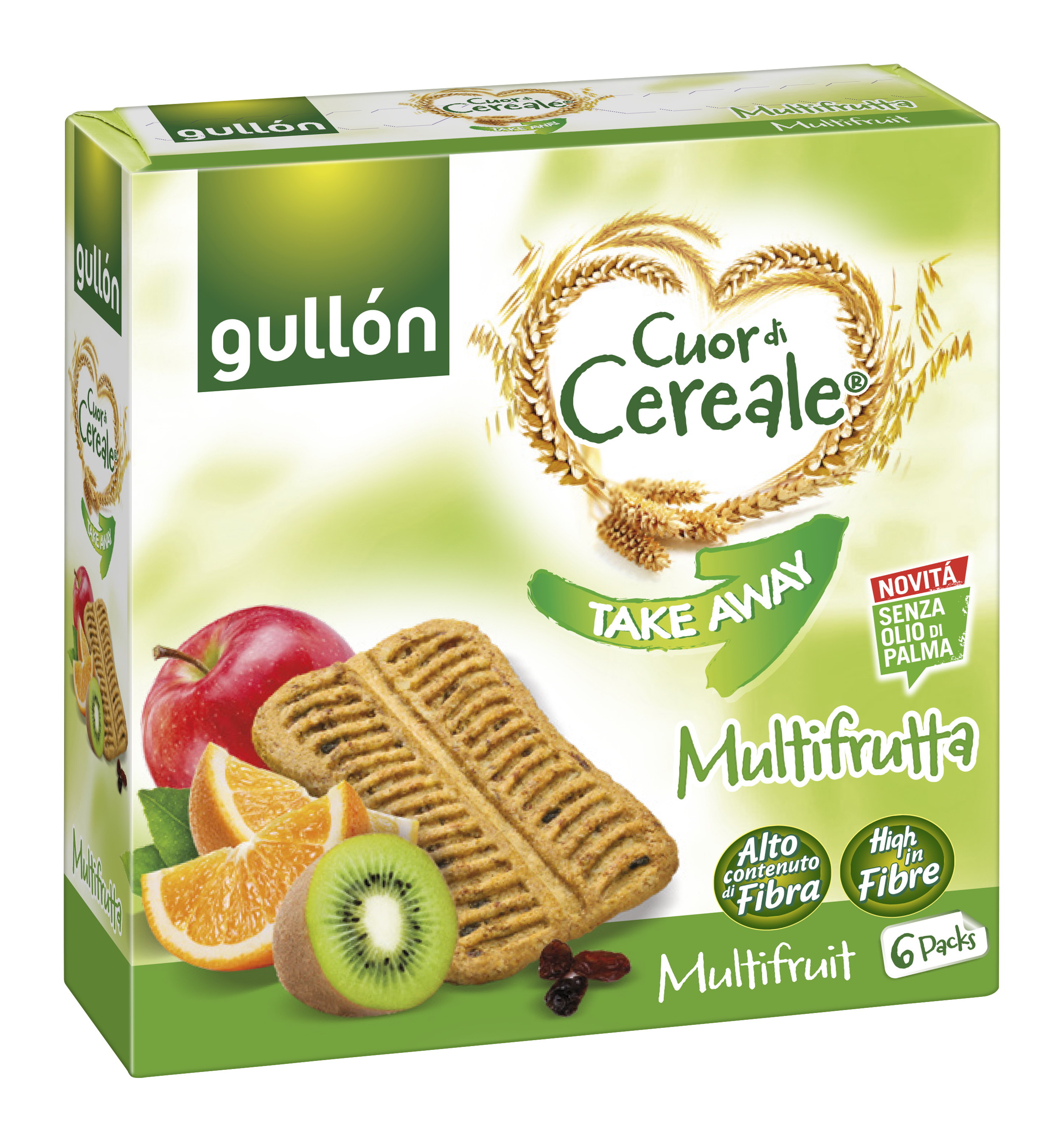 Печенье Cuor di Cereale Takeaway Multifrutta с фруктовым вкусом 