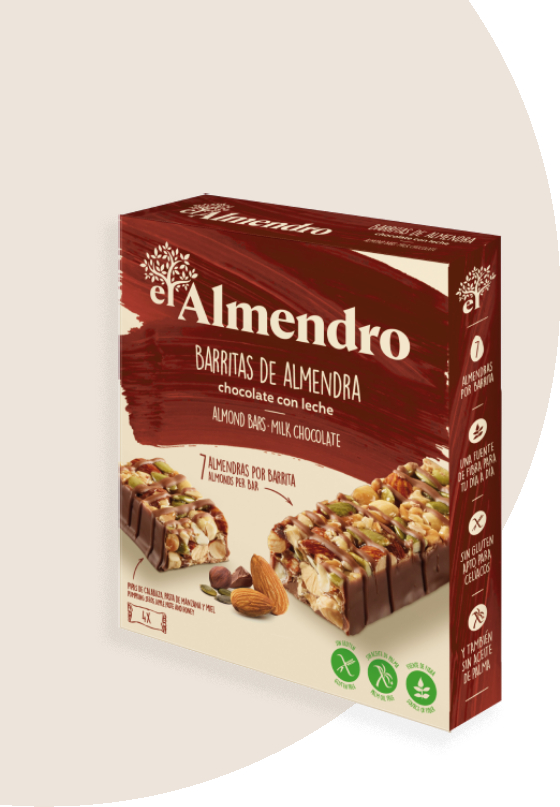 Ореховый батончик El Almendro из миндаля и фундука с молочным шоколадом 100г