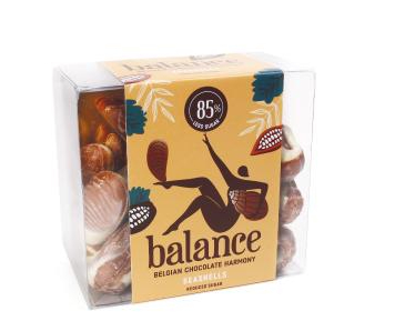 Шоколадные конфеты пралине без сахара морские ракушки Balance 170 гр.