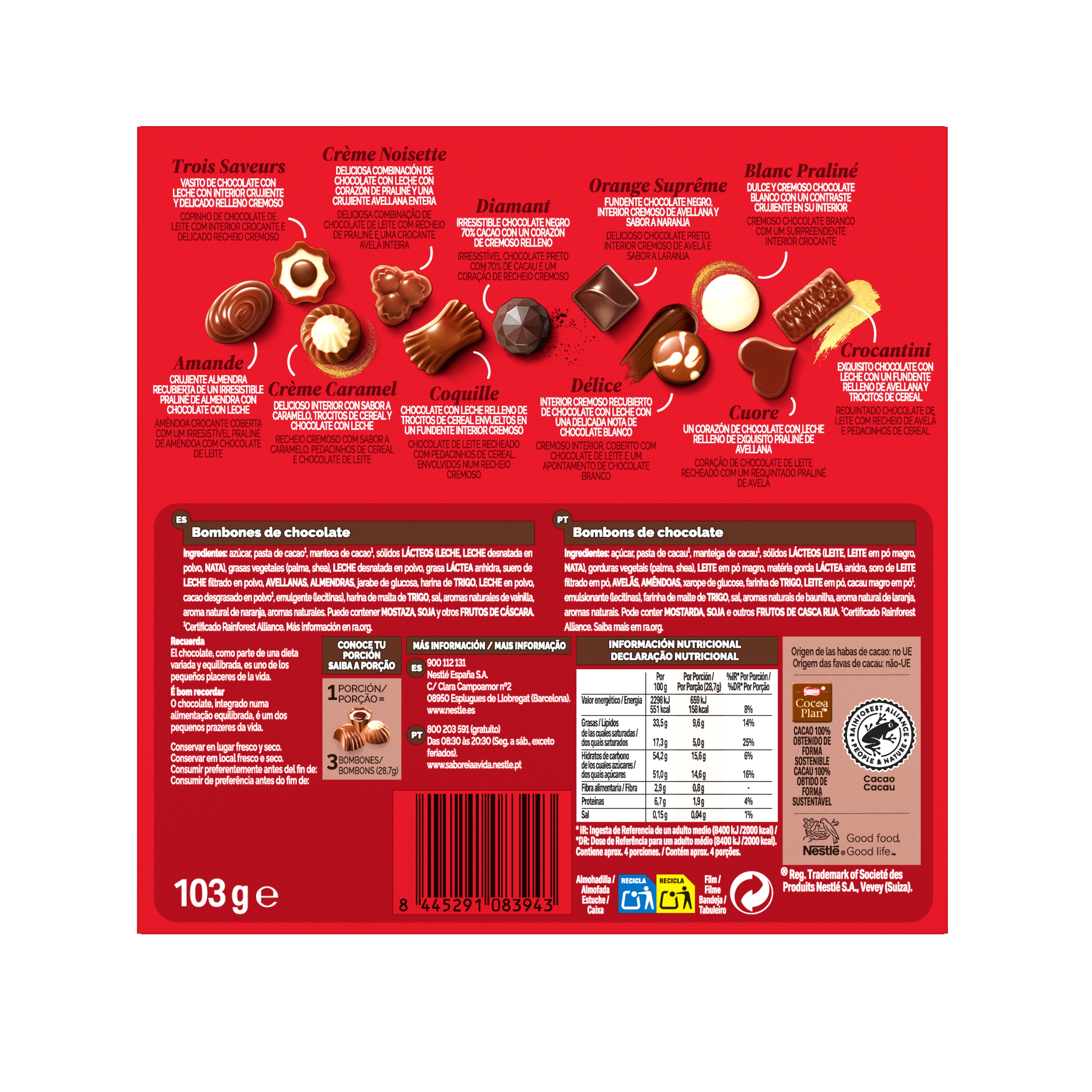 Шоколадные конфеты Caja Roja ассорти 103 г