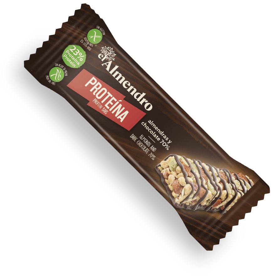 Протеиновый батончик El Almendro из миндаля с горьким шоколадом 140г