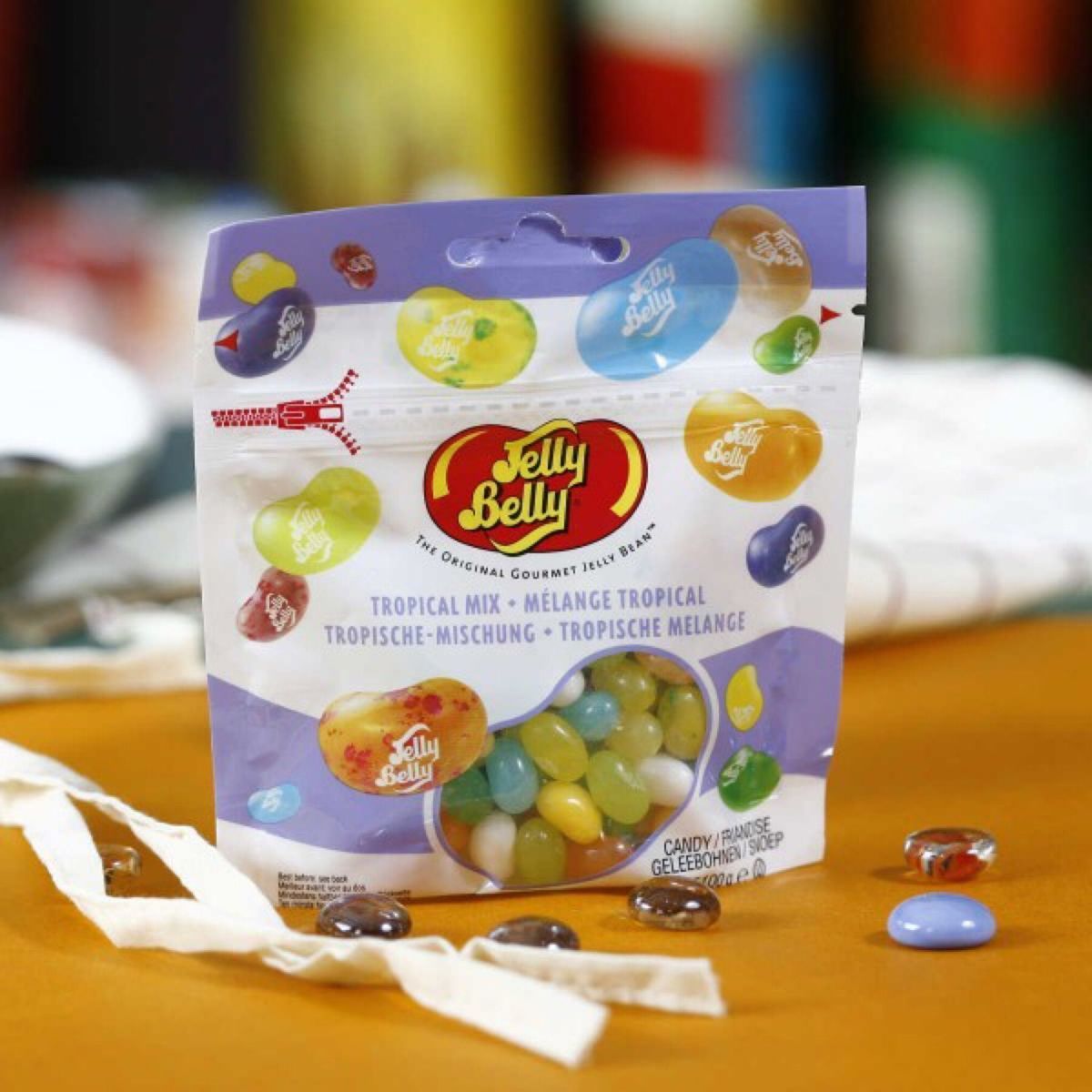 Драже жевательное "Jelly Belly" тропическое ассорти 70г пакет