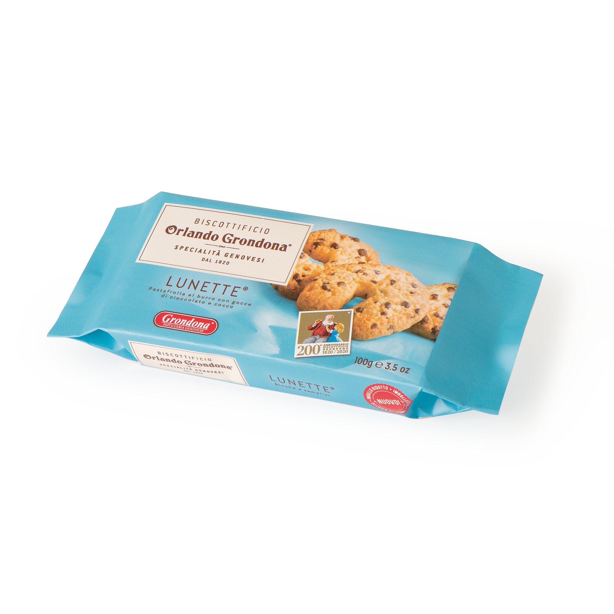 Печенье песочное с шоколадной крошкой и кокосом LUNETTE Grondona 100 г