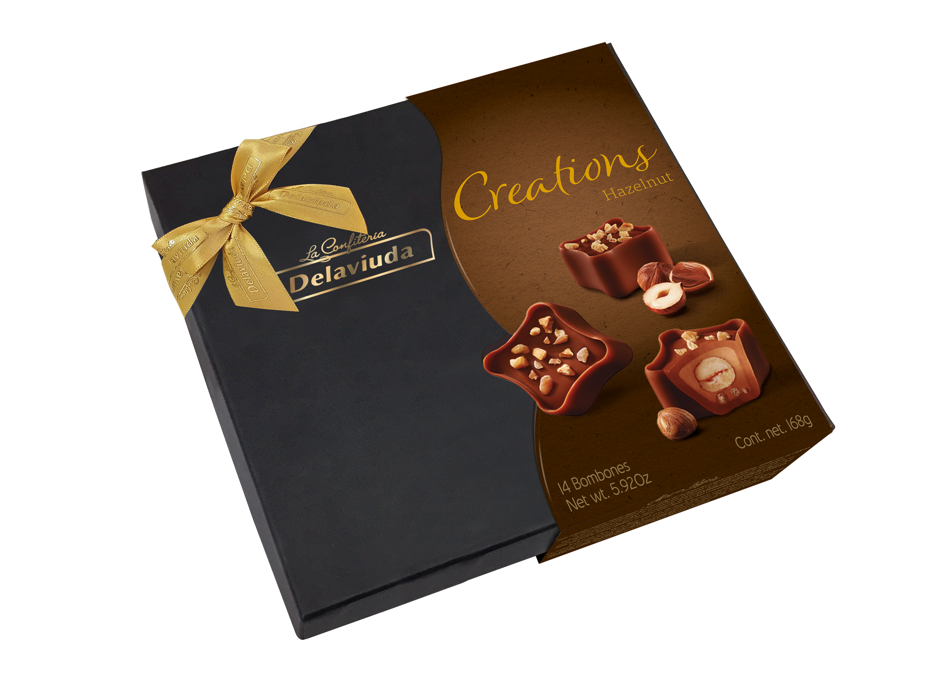 Шоколадные конфеты Delaviuda из молочного шоколада с фундуком Creations 168 г.