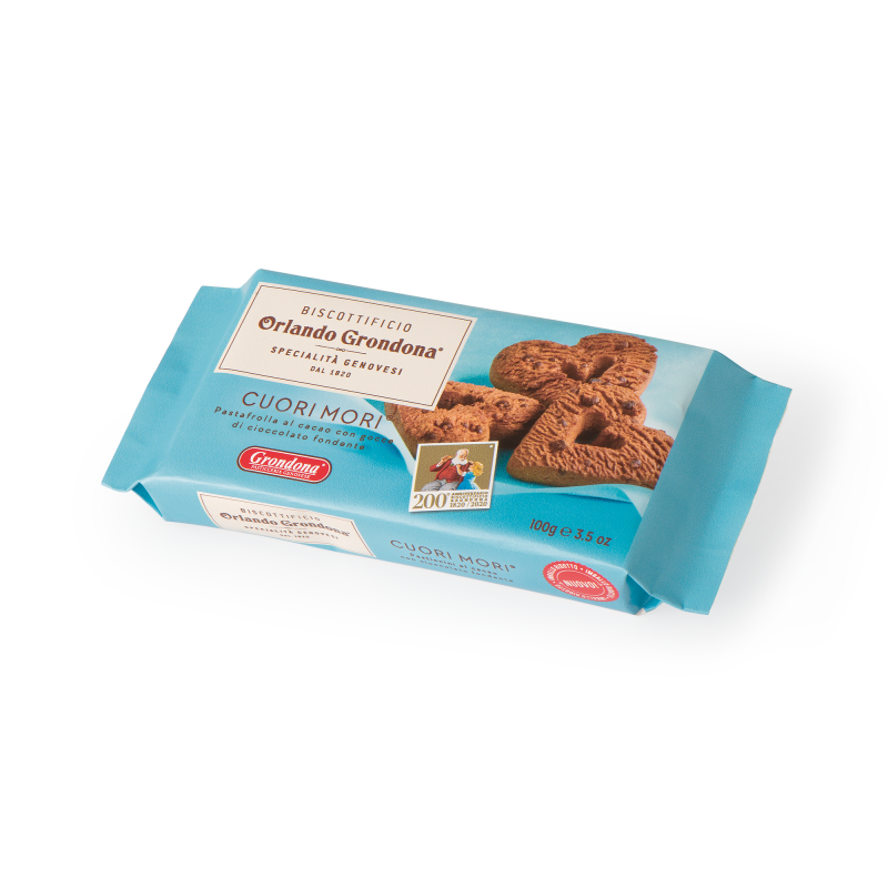 Печенье песочное шоколадное с шоколадной крошкой CUORI MORI Grondona 100 г