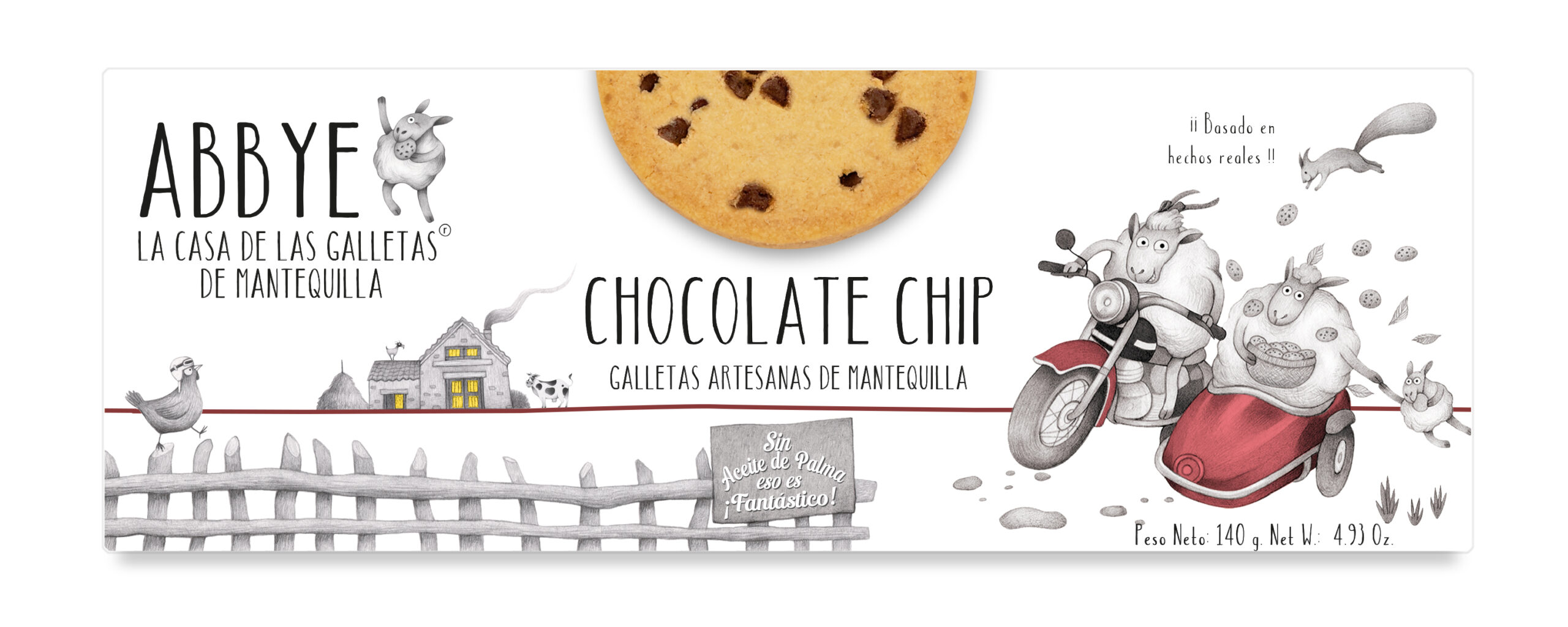 Печенье песочное со сливочным маслом с кусочками шоколада ABBYE 140 г