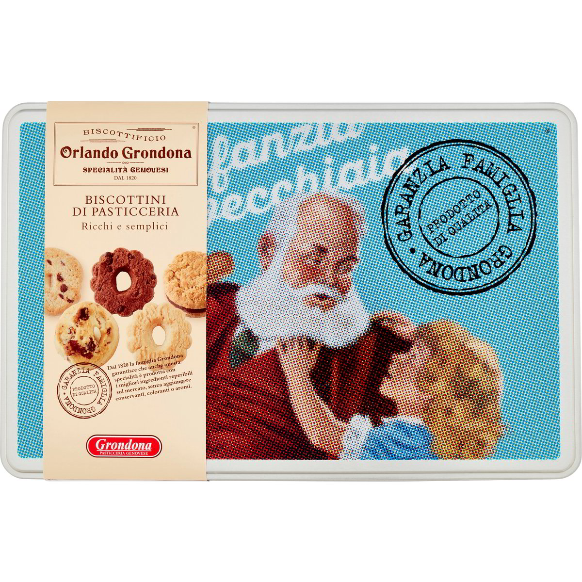 Печенье песочное ассорти BISCOTTINI DI PASTICCERIA Grondona в подарочной упаковке 310 г жест. коробка