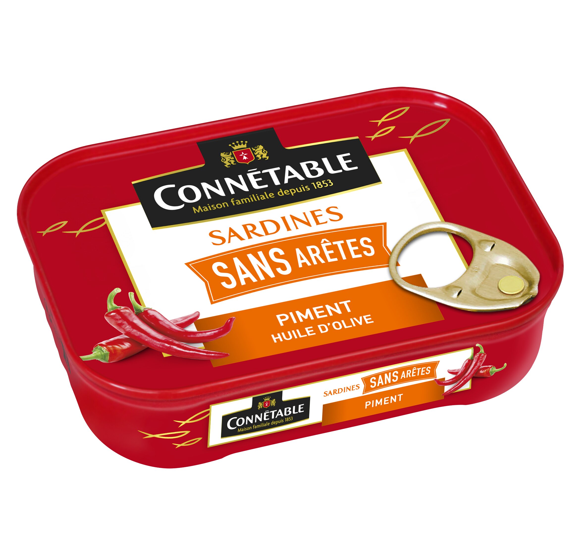 Сардины Connetable без костей в оливковом масле первого отжима экстра с перцем 140г⠀
