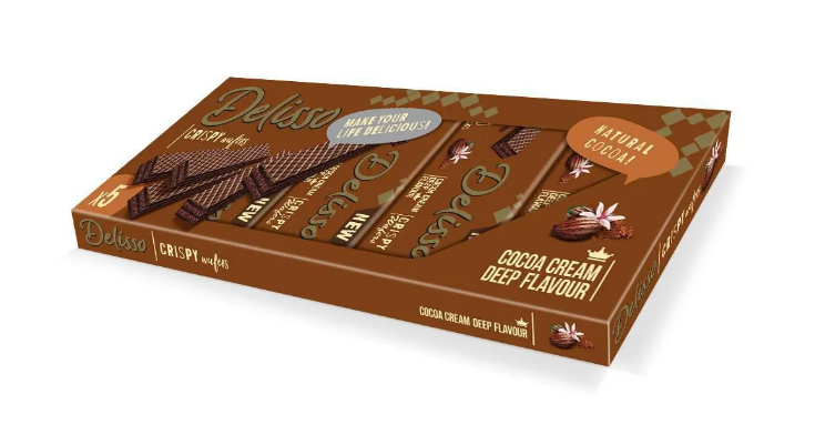 Вафли шоколадные с шоколадной начинкой Delisso 200 гр