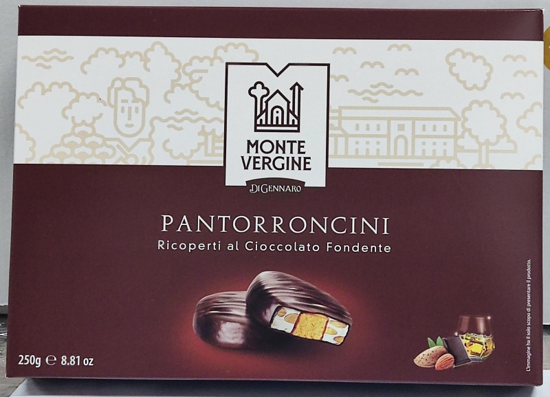 Миндальный туррон с бисквитом, пропитанным ликером Беневенто, покрытый горьким шоколадом Di Gennaro 250 г