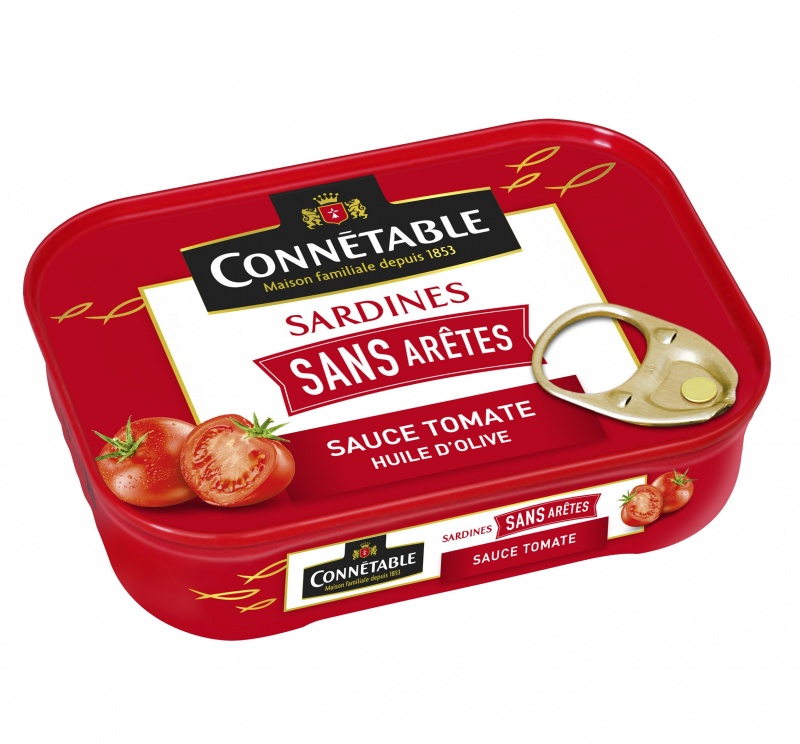 Connetable сардины без костей в оливковом масле и томатном соусе 140г⠀