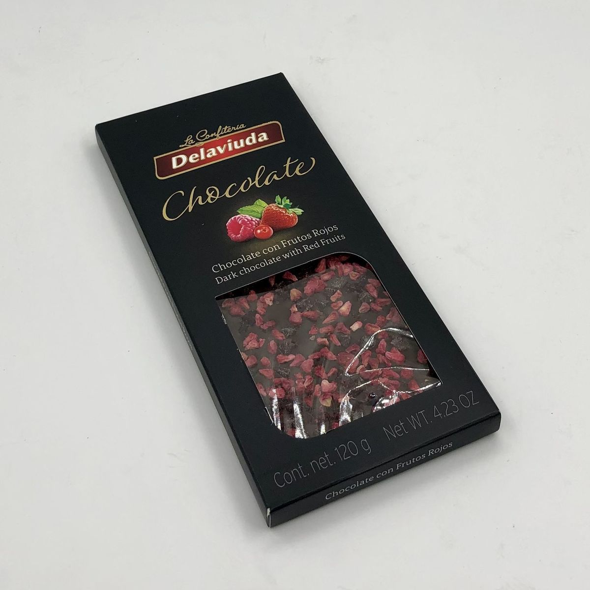 Горький шоколад Delaviuda с красными ягодами 120 г