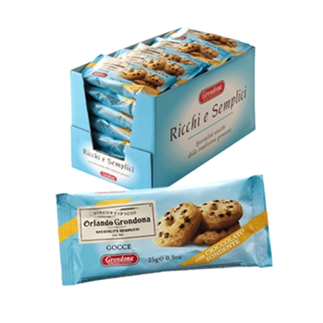 Печенье песочное с шоколадной крошкой и кокосом GOCCE Grondona 25 гр