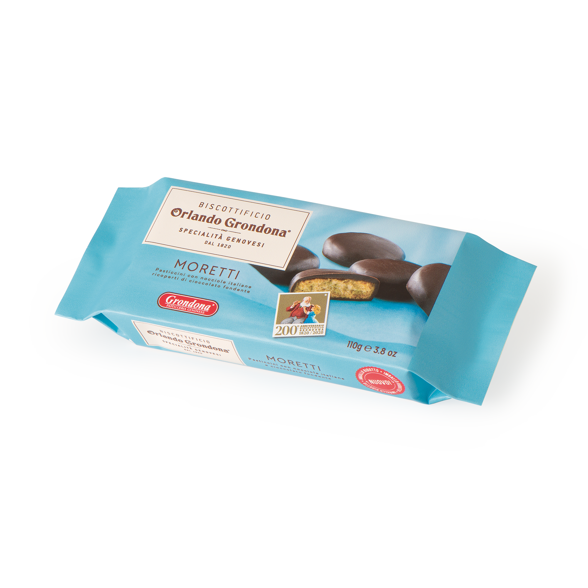 Печенье песочное с фундуком, покрытое шоколадом MORETTI Grondona 110 г