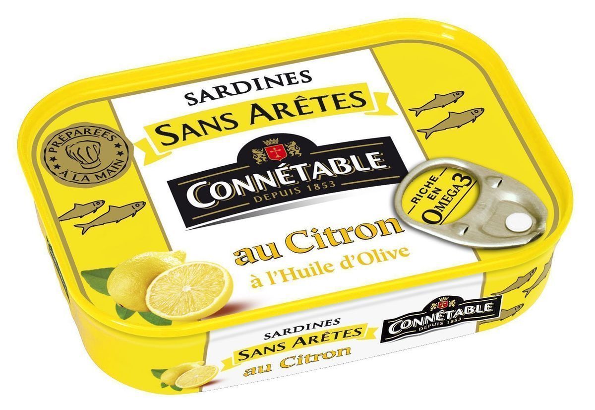 Сардины Connetable без костей в оливковом масле с лимоном 140г⠀