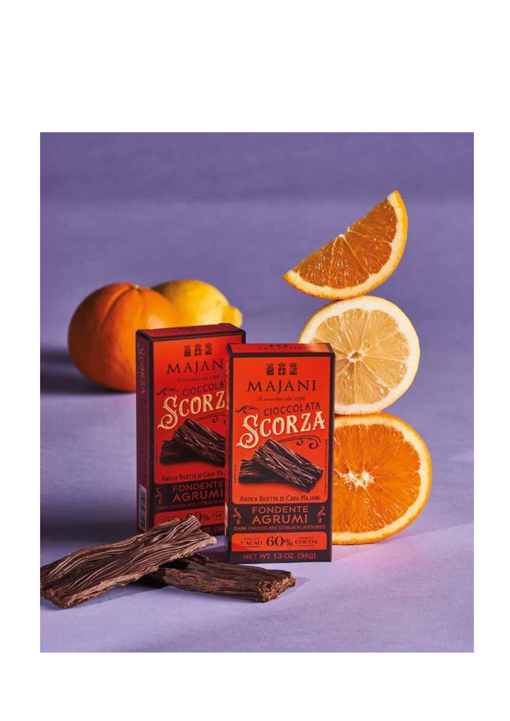 Шоколад горький SCORZA 60 % с цитрусовыми 38 г