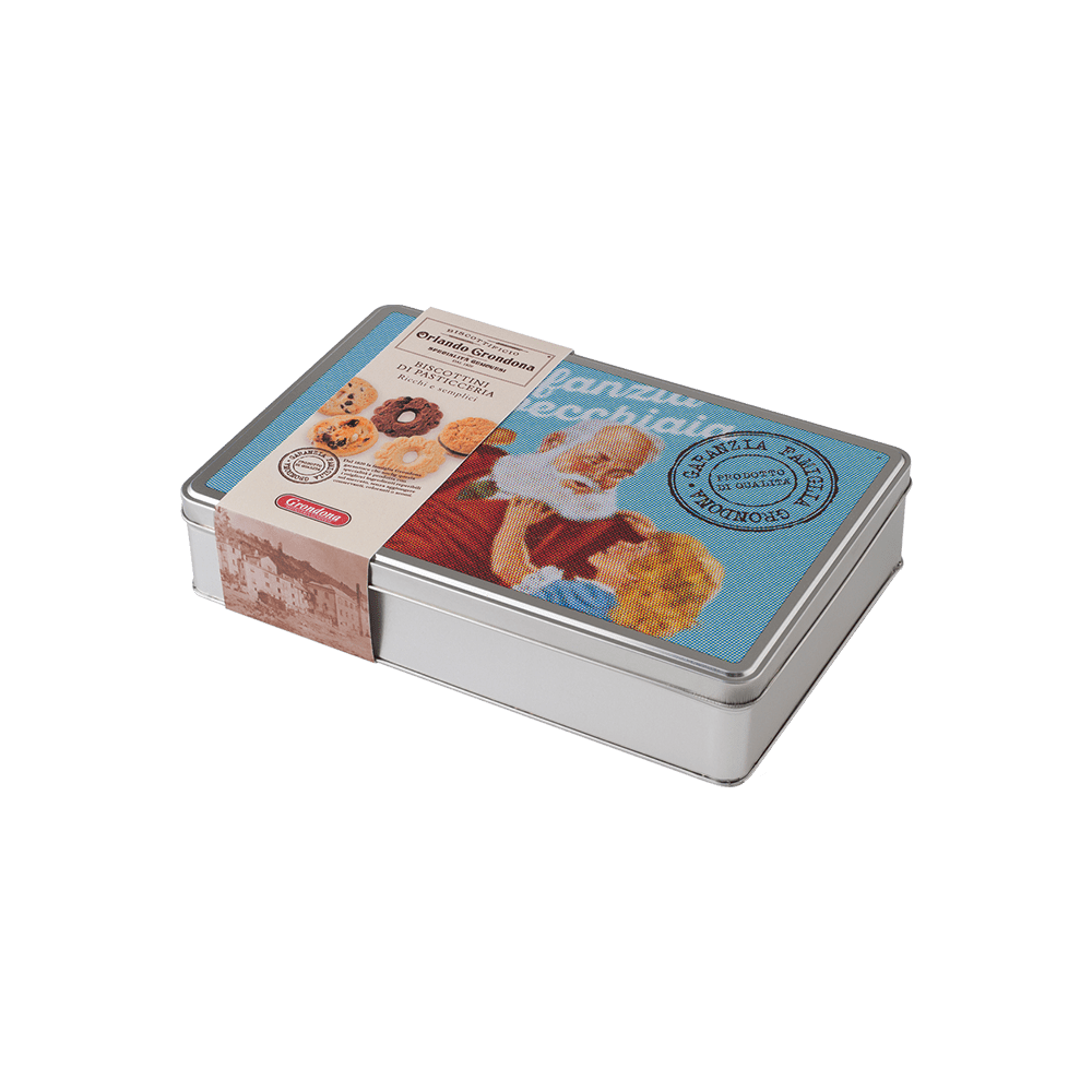 Печенье песочное ассорти BISCOTTINI DI PASTICCERIA Grondona в подарочной упаковке 310 г жест. коробка