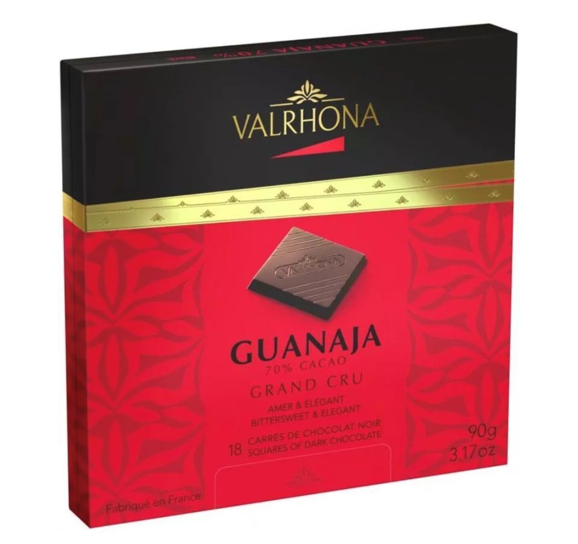 Карре из горького шоколада Valrhona Гуанара 70% , 90 гр