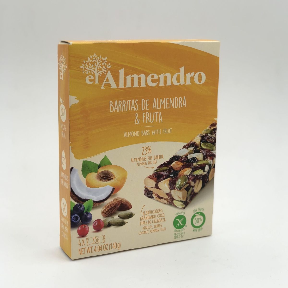 Ореховый батончик El Almendro из миндаля с фруктами 140 г