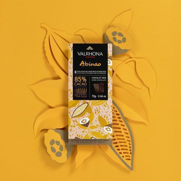 Шоколад горький Valrhona гран крю "Абинао" (85%) 70г⁣⁣⠀