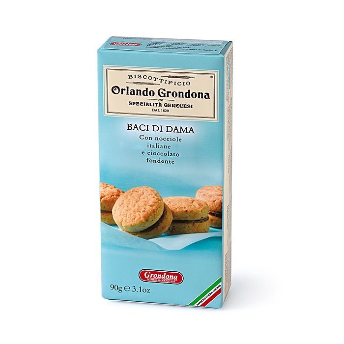 Печенье песочное с начинкой из шоколада и фундука BACI DI DAMA Grondona 90 г